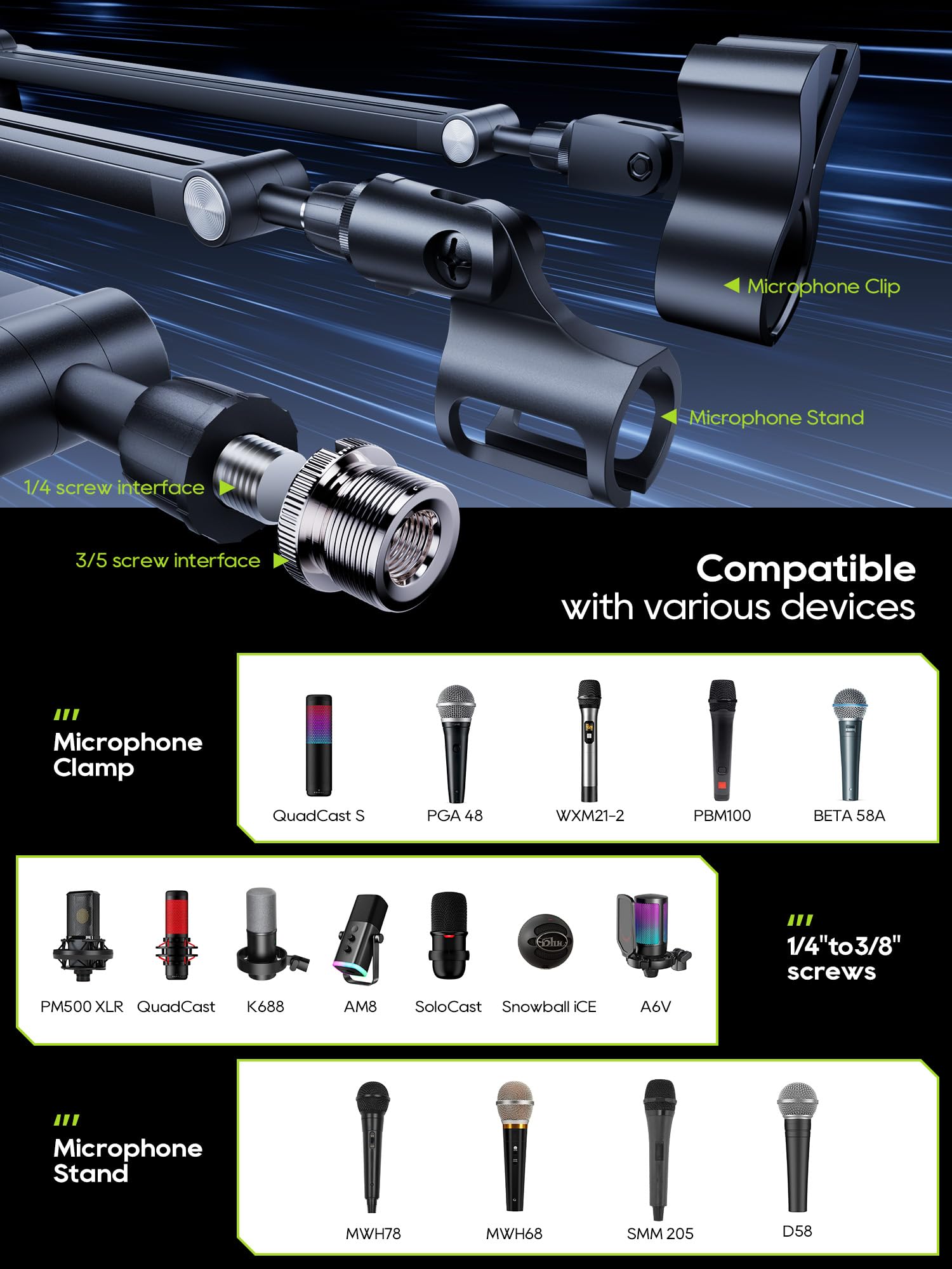 Amazon.com: Low Profile Mic Arm, 360° Rotatable Microphone Boom